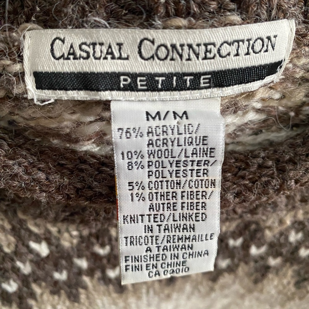 VINTAGE CASUAL CONNECTION Crewneck wool blend nordic fair isle sweater medium - Picture 15 of 15
